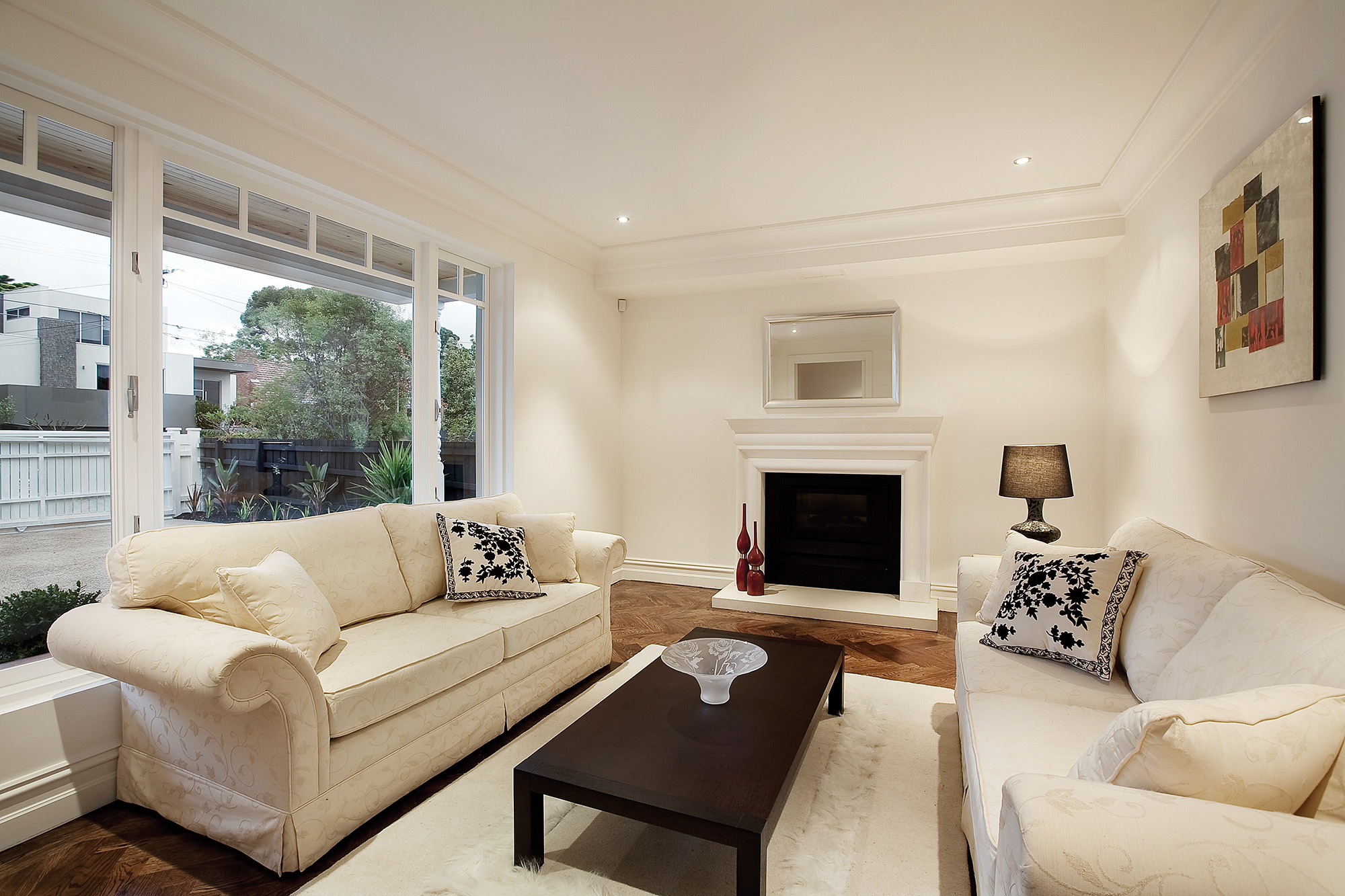 Parents family reading room with open fire place